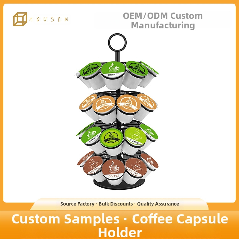 Keturių sluoksnių besisukantis kavos kapsulių laikiklis, suderinamas su K-Cup/Dolce Gusto, talpa 36 kapsulėms, miltelinė danga