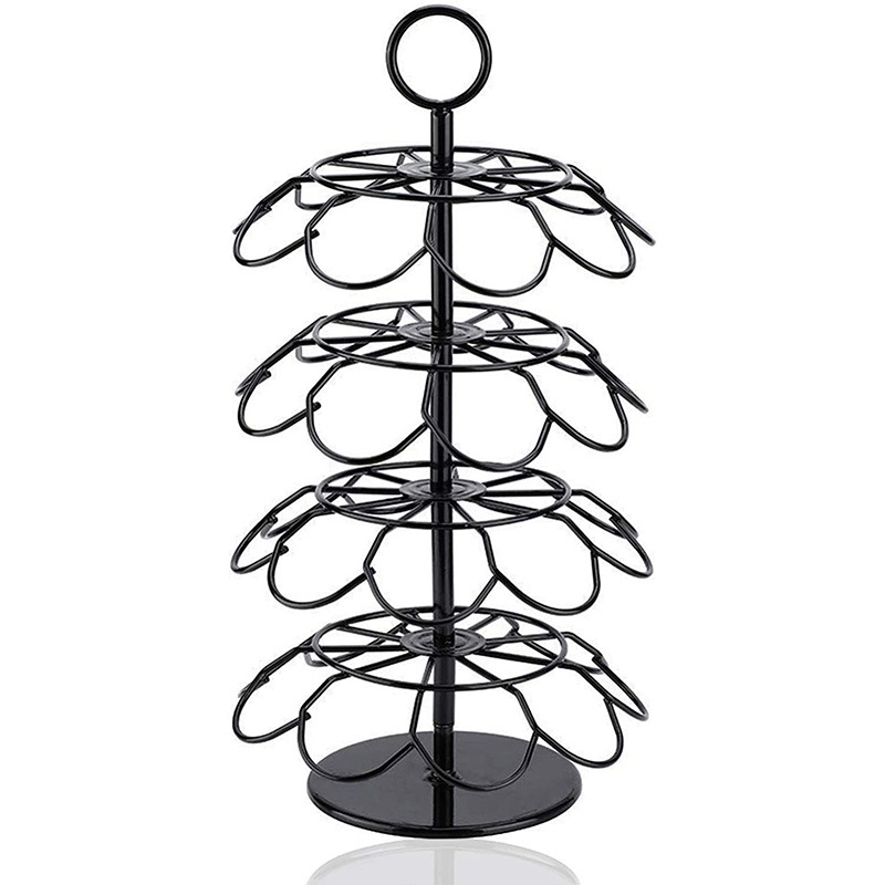 Keturių sluoksnių besisukantis kavos kapsulių laikiklis, suderinamas su K-Cup/Dolce Gusto, talpa 36 kapsulėms, miltelinė danga