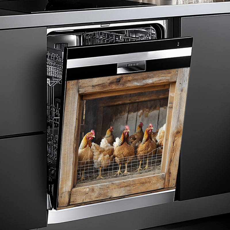 Стенен стикер – самозалепващ петел в клетка, PVC, водоустойчив, модерен минималистичен декор за хол, спалня и балкон