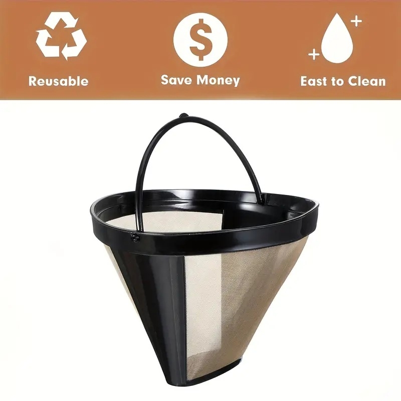 Nerūdijančio plieno kavos filtras rankiniam lašiniam virimui – modernus minimalistinis stilius, be popierinio filtro, tinkamas kavinių naudojimui