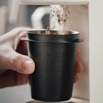 Espresso gép porgyűjtő pohár, 304 rozsdamentes acél, invertált dizájn, poros pohár csatlakozó