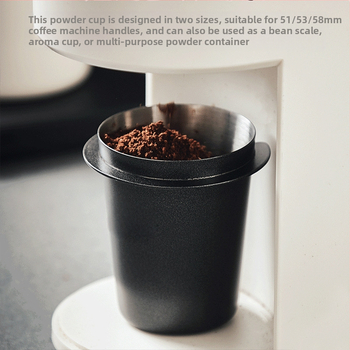 Κύπελλο λήψης σκόνης για μηχανή εσπρέσο, 304 Ανοξείδωτος χάλυβας, ανάποδος σχεδιασμός, σύνδεση κυπέλλου σκόνης