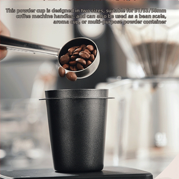 Κύπελλο λήψης σκόνης για μηχανή εσπρέσο, 304 Ανοξείδωτος χάλυβας, ανάποδος σχεδιασμός, σύνδεση κυπέλλου σκόνης