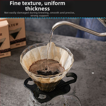 Kavos filtravimo popierius – fanos formos koninis V60, virgin wood pulp, vienkartinis paketas, Blue River