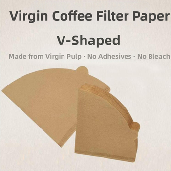 Kavos filtravimo popierius – fanos formos koninis V60, virgin wood pulp, vienkartinis paketas, Blue River