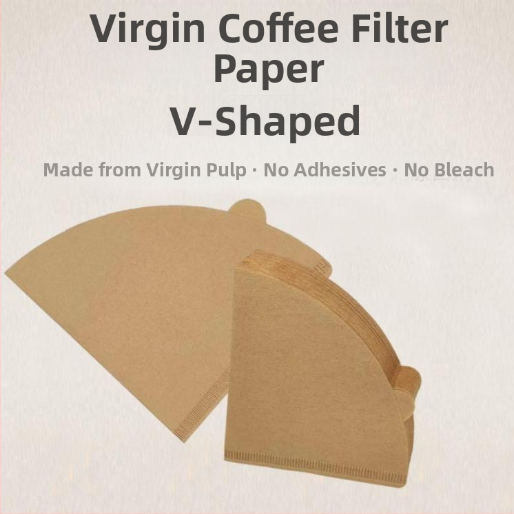 Kavos filtravimo popierius – fanos formos koninis V60, virgin wood pulp, vienkartinis paketas, Blue River