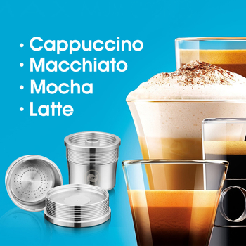 Hairui daugkartinio naudojimo nerūdijančio plieno kapsulės filtras pieno putai, suderinamas su Illy kavos aparatais