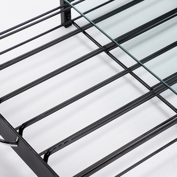 Ράφι καψουλών καφέ από σφυρήλατο σίδηρο με συρτάρι, απλός μοντέρνος σχεδιασμός, επιτραπέζιο, 1 επίπεδο, πολυλειτουργικό