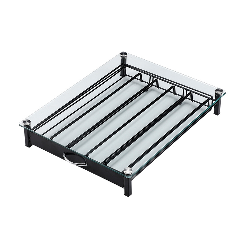 Държач за кафени капсули от ковано желязо, с чекмедже, прост и модерен дизайн, настолен, 1 ниво, многофункционален