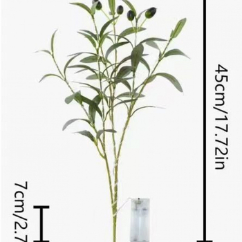 Лампа с медна тел във форма на маслинена клонка, 300 lm, 4.5 V, IP55 (Модел: Olive branch copper wire lamp)