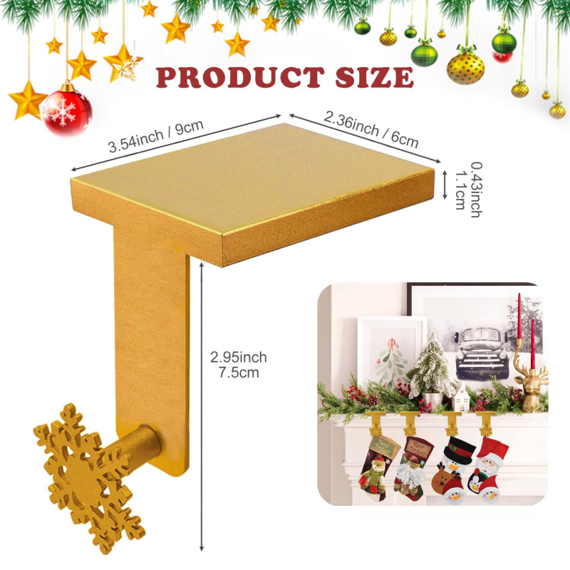 Yuqi fém hópehely akasztó dísz karácsonyi dekorációhoz — hópehely forma, fémből készült kivitel, ablakhoz és kandallóhoz