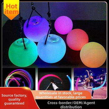 LED светеща топка за cheer реквизит – бутон активиран, PVC, полу ръчно-полу механичен дизайн, Flash топка, отпечатано лого