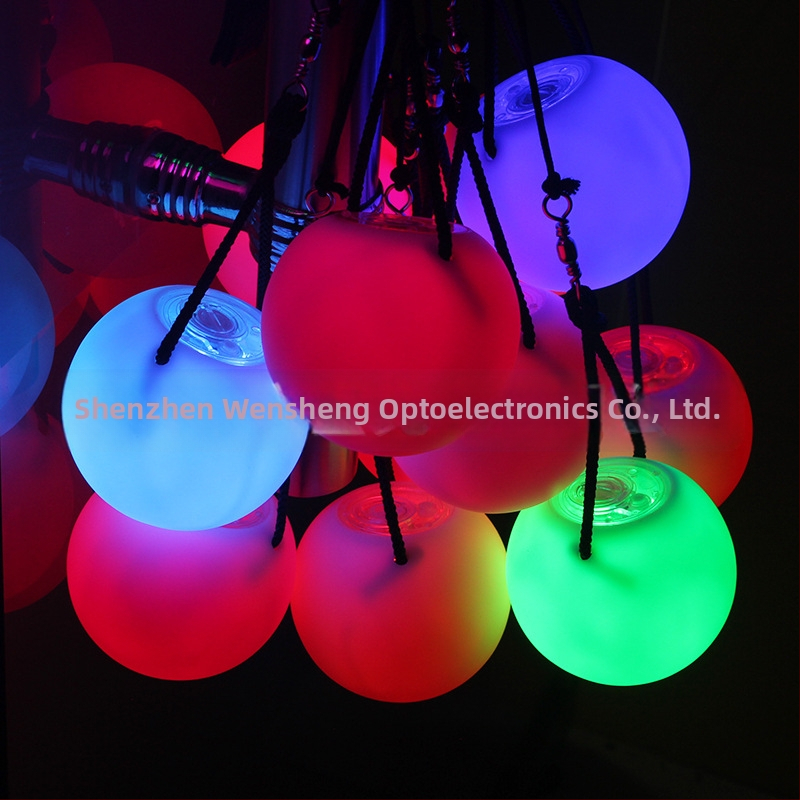 LED светеща топка за cheer реквизит – бутон активиран, PVC, полу ръчно-полу механичен дизайн, Flash топка, отпечатано лого