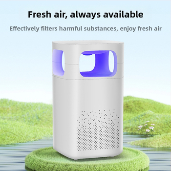 Purificator de aer desktop cu filtru fotocatalitic pentru eliminarea mirosurilor, alimentare USB, foarte liniștit sub 36 dB, debit de aer 50 m³/h, pentru până la 10 m²