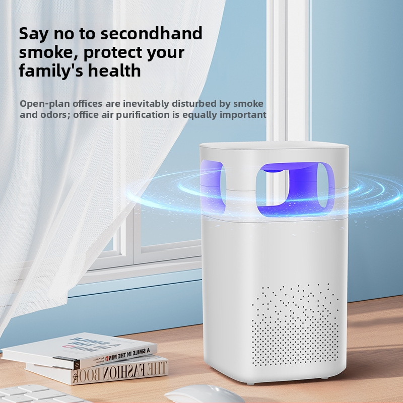 Purificator de aer desktop cu filtru fotocatalitic pentru eliminarea mirosurilor, alimentare USB, foarte liniștit sub 36 dB, debit de aer 50 m³/h, pentru până la 10 m²