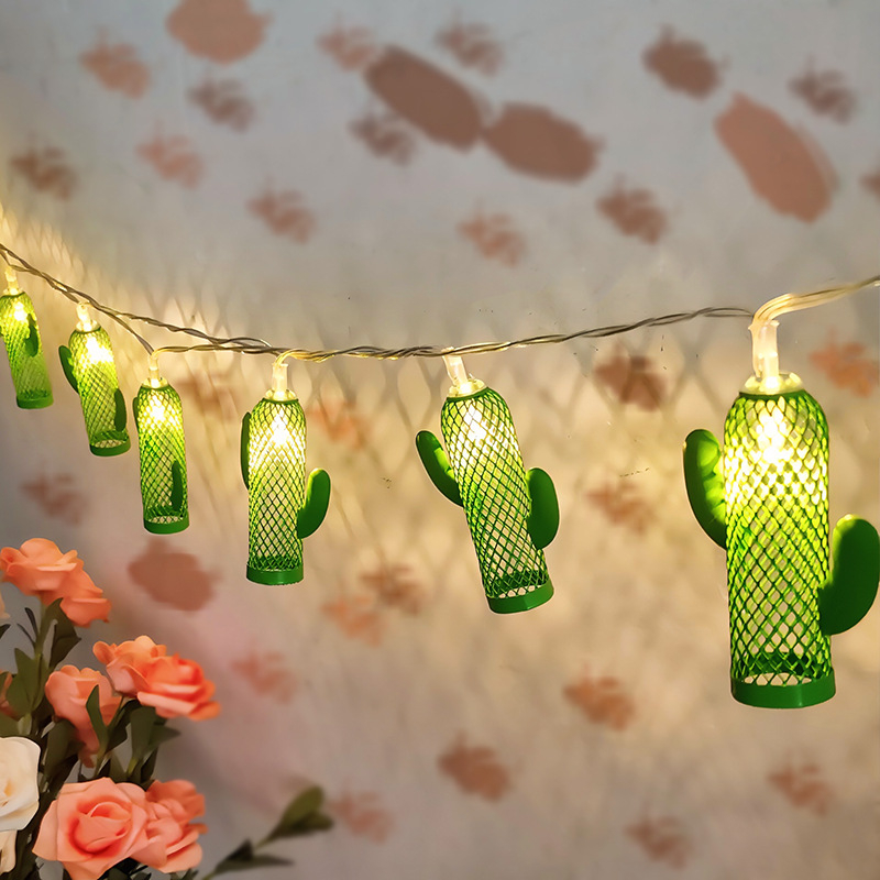 LED niz od kovanog željeza u obliku kaktusa, za unutarnju dekoraciju, ambijentalno blagdansko osvjetljenje