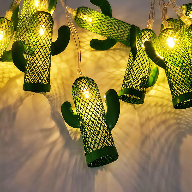 LED niz od kovanog željeza u obliku kaktusa, za unutarnju dekoraciju, ambijentalno blagdansko osvjetljenje