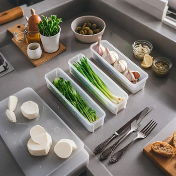 Plastikinė makaronų laikymo dėžė, stačiakampė, didelė talpa