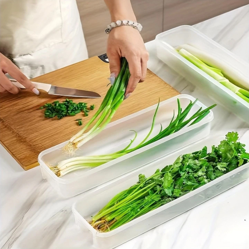 Plastikinė makaronų laikymo dėžė, stačiakampė, didelė talpa