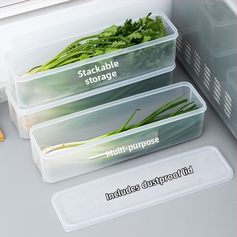 Кутия за съхранение в хладилник за кориандър и зелен лук — Nordic стил, сребърен метал, нестандартна форма