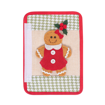 Κάλυμμα χειρολαβής ψυγείου σε μορφή μπισκότου με τζίντζερ — κινούμενο σχέδιο, ύφασμα, Tevet, χριστουγεννιάτικη θεματολογία