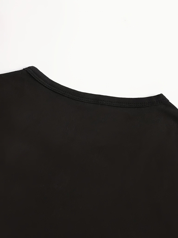 Γυναικεία βαμβακερή T-shirt με χρυσά φτερά και μοτίβο από τη Μέση Ανατολή, γεωμετρικό σχέδιο, στρογγυλός λαιμός, φαρδιά γραμμή, κοντά μανίκια