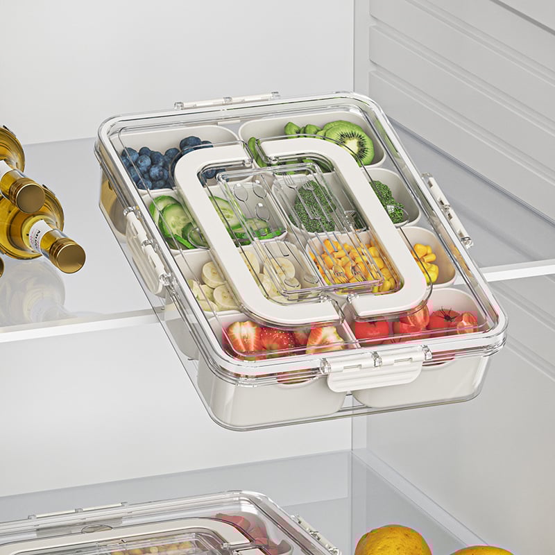 Plastmasas kastīte augļiem un dārzeņiem ar drenāžu, pārnēsājama, hermētiska uzglabāšanai