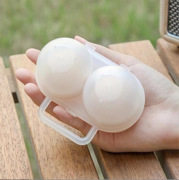 Портативна двуотделна кутия за яйца за къмпинг, удароустойчива и устойчива на падания, пластмасова