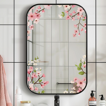 Αφίσα τοίχου-καθρέφτης για ντουλάπα και υπνοδωμάτιο (PVC; αυτοκόλλητο; στυλ: απλό και μοντέρνο; μοτίβο: φύλλο; χώρος: σαλόνι, υπνοδωμάτιο)