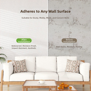 Τοίχου αυτοκόλλητο διακόσμητικό, αδιάβροχο, αυτοκόλλητο, από αφρό XPE, για σαλόνι και υπνοδωμάτιο, κάλυψη ατελειών τοίχου, μονόχρωμο