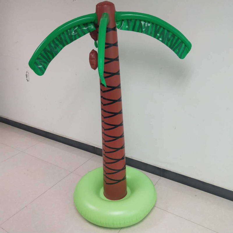 Vaikų lauko vandens purškimo kilimėlis su kokosų palmių dizainu, pripučiamas, ekologiškas PVC