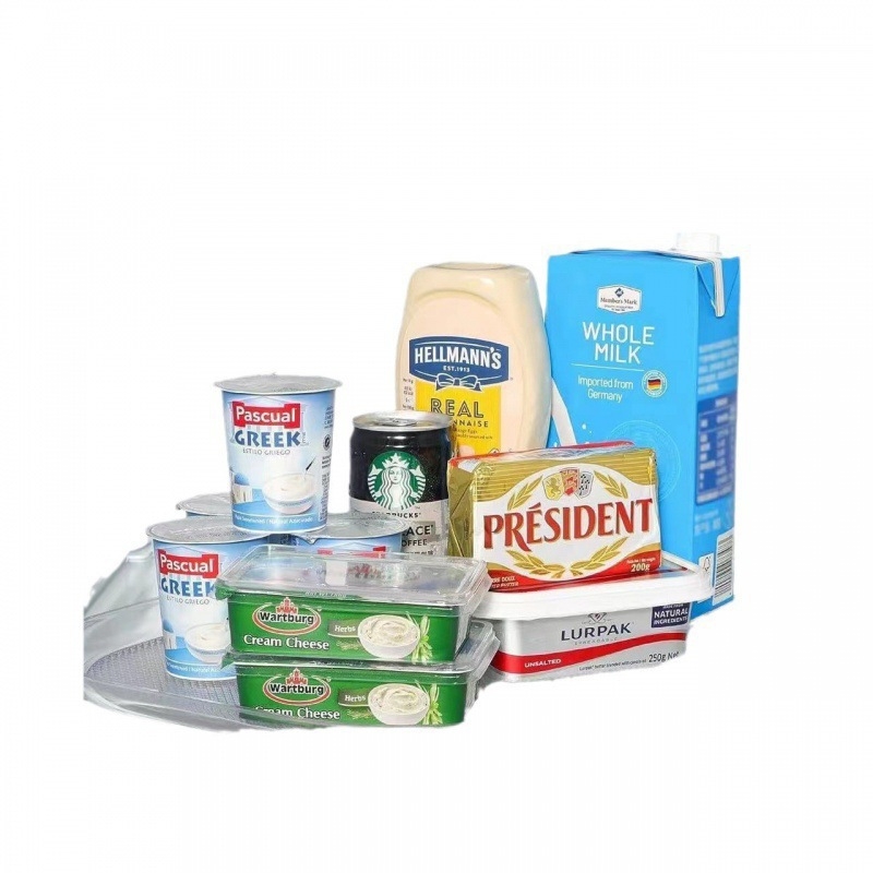 Завъртащ се кухненски рафт за съхранение в хладилник – минималистичен пластмасов органайзер