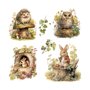 Αυτοκόλλητο τοίχου PVC – αδιάβροχο διακοσμητικό με θέμα τα ζώα του δάσους; 1 τεμάχιο; για σαλόνι ή υπνοδωμάτιο; κινούμενο σχέδιο, επίπεδη σχεδίαση.