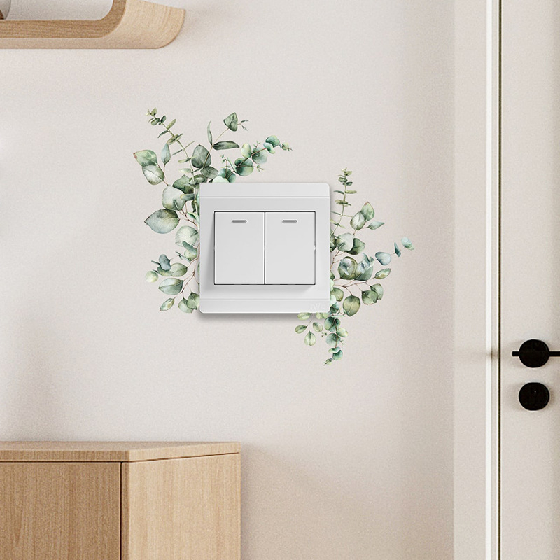 PVC dekoratív fali matrica levélmintával, modern minimalist stílusú, faliképek