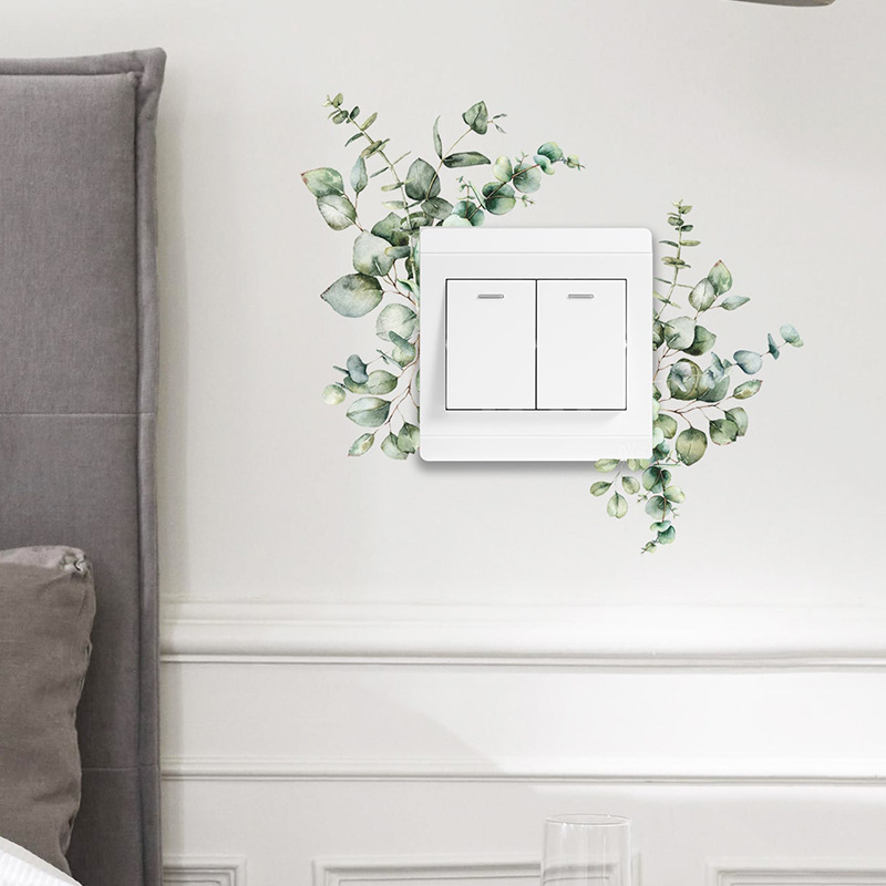 PVC dekoratív fali matrica levélmintával, modern minimalist stílusú, faliképek