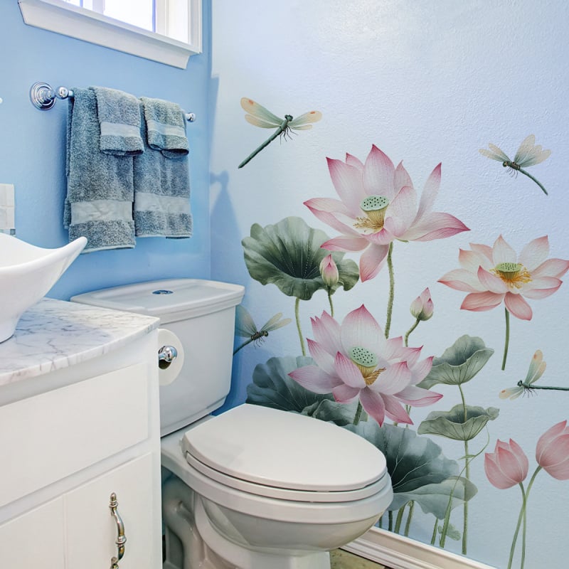 Fali matrica – Lótusz design, PVC anyag, vízálló, nappali és hálószoba számára, modern minimalista sík stílus