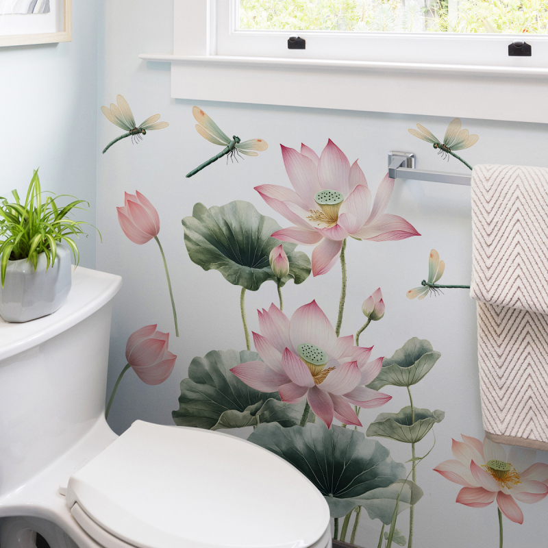 Fali matrica – Lótusz design, PVC anyag, vízálló, nappali és hálószoba számára, modern minimalista sík stílus