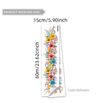 Αυτοκόλλητο τοίχου – PVC με λουλουδάτο σχέδιο, graffiti στυλ, 1 τεμάχιο, κατάλληλο για σαλόνι και υπνοδωμάτιο