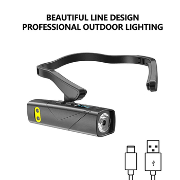 Naktinė žvejyba ir lauko galvos žibintas – galinga šviesa, ilga veikimo trukmė, 10W LED, įdiegta polimerinė Ličio baterija, USB įkrovimas, veikimo spindulys 50–100 m