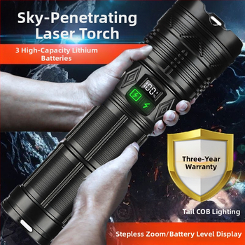 Επαναφορτιζόμενος φακός LED με αλουμινένιο περίβλημα και ενσωματωμένη Τράπεζα Ισχύος