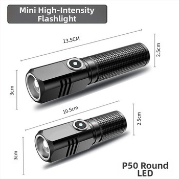 K91 φακός από κράμα αλουμινίου, 5W, 1800mAh, λέιζερ φωτισμός, επαναφορτιζόμενος με Type-C, εμβέλεια 200–500 m