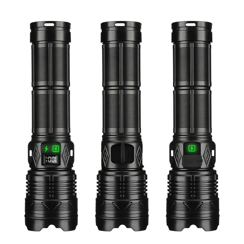 LED baterijska svjetiljka, punjiva, 3600 mAh, 15 W, domet preko 500 m, 360° rotacija