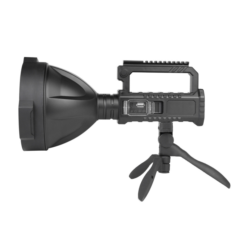 30W LED hordozható reflektor állvánnyal – vízálló, USB tölthető, beépített akkumulátor, kézzel működtethető