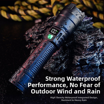 Φακός LED με τηλεσκοπικό ζουμ, πολυλειτουργικός, 10W, επαναφορτιζόμενη μπαταρία 1200mAh, ABS σώμα