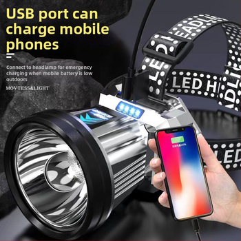 LED galvos žibintas su įkraunama 18650 baterija, atsparus vandeniui, 30 m šviesos spindulys, 8 valandų veikimo laikas, galvos dirželio tvirtinimas naktinei žvejybai