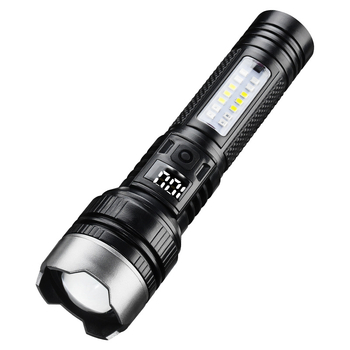 Φακός LED 5W, επαναφορτιζόμενη μπαταρία 1200mAh, δέσμη 200–500 m, κατάλληλος για πεζοπορία και κατασκήνωση