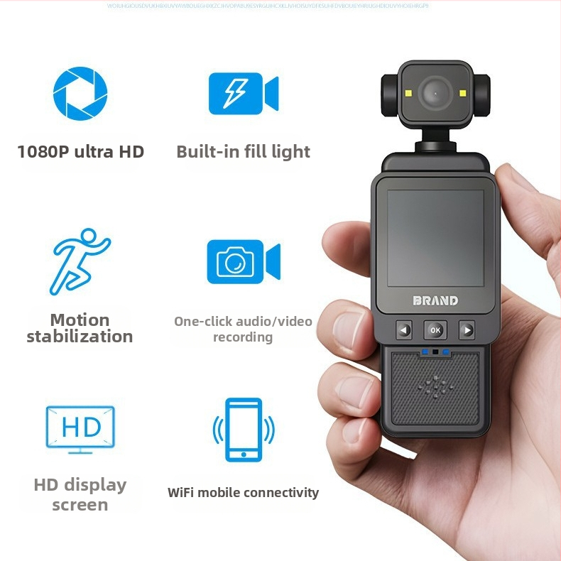 Nešiojamas teisėsaugos įrašo įrenginys su HD lauko belaidė Wi‑Fi kamera ir nugaros klipo dizainu