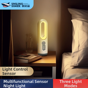 Smile Shark LED нощна лампа с гласово управление и сензор за движение, презареждаща се, 5W, за къмпинг и спалня