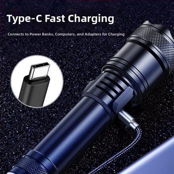 Rankinis prožektorius lauko naudojimui, daugiafunkcinis su ilgu nuotoliu apšvietimu ir šoniniu lazerio šviesos šaltiniu