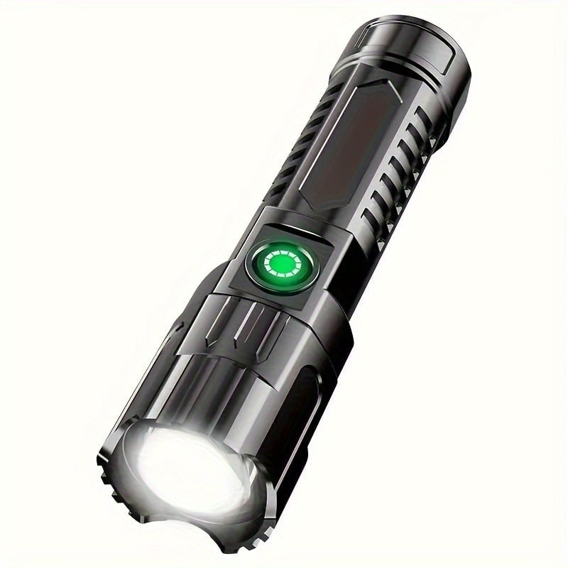 Rokas LED luktura ar USB uzlādi, regulējams optiskais zoom, 5W LED, 18650 akumulators, 3,7V
